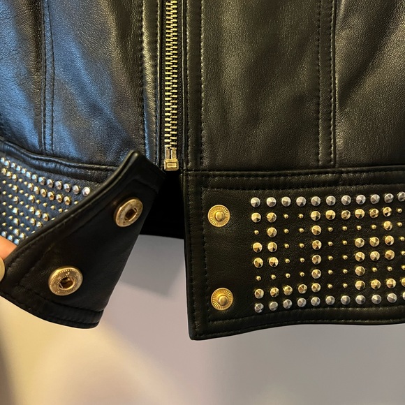 Versace For H&M leather studded Jacket, Size 4 - Picture 4 of 11